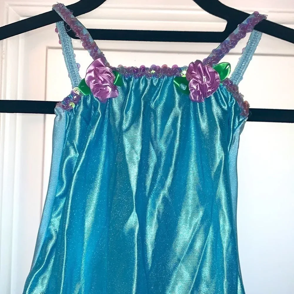 Costume Depot Sleeveless turquoise - aqua and purple ballet dress.